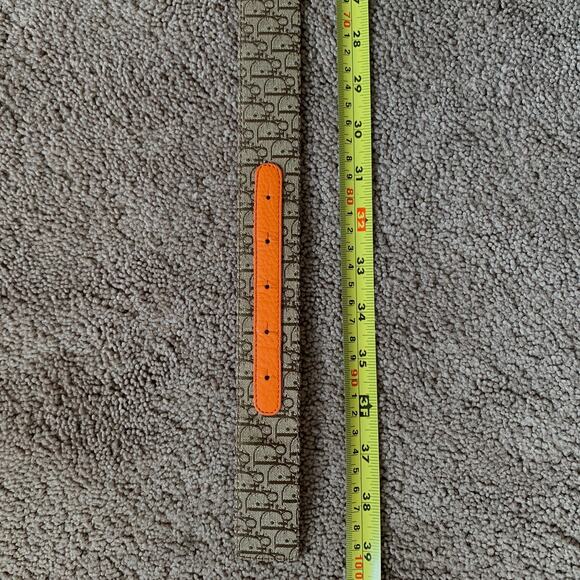 Christian Dior women's 90 cm 36 inch reversible trotter and orange leather belt - Picture 4 of 5